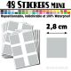 48 Carrés 2,8 cm - Stickers mini gommettes