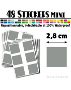 48 Carrés 2,8 cm - Stickers mini gommettes