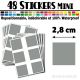 48 Carrés 2,8 cm - Stickers mini gommettes