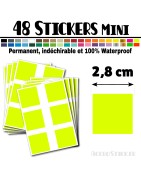 48 Carrés 2,8 cm - Stickers mini gommettes