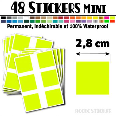 48 Carrés 2,8 cm - Stickers mini gommettes