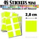 48 Carrés 2,8 cm - Stickers mini gommettes