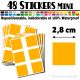 48 Carrés 2,8 cm - Stickers mini gommettes