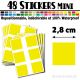 48 Carrés 2,8 cm - Stickers mini gommettes