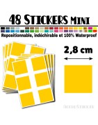48 Carrés 2,8 cm - Stickers mini gommettes