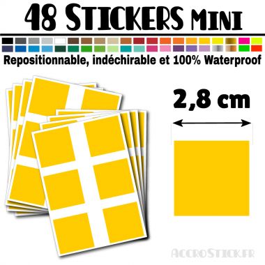48 Carrés 2,8 cm - Stickers mini gommettes