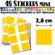 48 Carrés 2,8 cm - Stickers mini gommettes