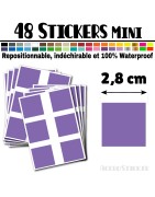 48 Carrés 2,8 cm - Stickers mini gommettes