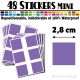 48 Carrés 2,8 cm - Stickers mini gommettes