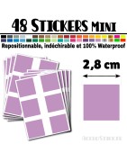 48 Carrés 2,8 cm - Stickers mini gommettes