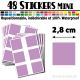 48 Carrés 2,8 cm - Stickers mini gommettes