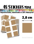 48 Carrés 2,8 cm - Stickers mini gommettes