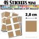 48 Carrés 2,8 cm - Stickers mini gommettes