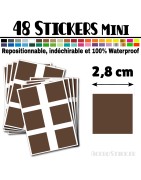 48 Carrés 2,8 cm - Stickers mini gommettes