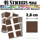48 Carrés 2,8 cm - Stickers mini gommettes