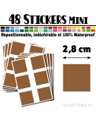 48 Carrés 2,8 cm - Stickers mini gommettes