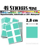 48 Carrés 2,8 cm - Stickers mini gommettes