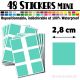 48 Carrés 2,8 cm - Stickers mini gommettes