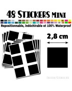 48 Carrés 2,8 cm - Stickers mini gommettes