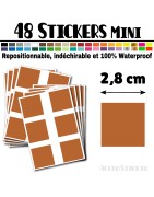 48 Carrés 2,8 cm - Stickers mini gommettes