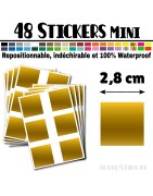 48 Carrés 2,8 cm - Stickers mini gommettes