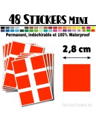 48 Carrés 2,8 cm - Stickers mini gommettes