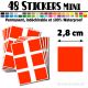 48 Carrés 2,8 cm - Stickers mini gommettes