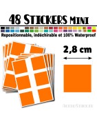48 Carrés 2,8 cm - Stickers mini gommettes