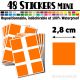 48 Carrés 2,8 cm - Stickers mini gommettes