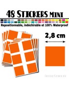 48 Carrés 2,8 cm - Stickers mini gommettes