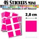 48 Carrés 2,8 cm - Stickers mini gommettes