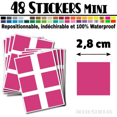 48 Carrés 2,8 cm - Stickers mini gommettes