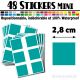 48 Carrés 2,8 cm - Stickers mini gommettes