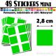 48 Carrés 2,8 cm - Stickers mini gommettes