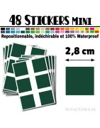 48 Carrés 2,8 cm - Stickers mini gommettes