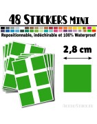 48 Carrés 2,8 cm - Stickers mini gommettes
