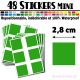 48 Carrés 2,8 cm - Stickers mini gommettes