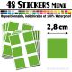 48 Carrés 2,8 cm - Stickers mini gommettes
