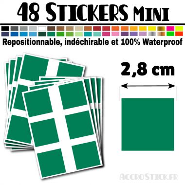 48 Carrés 2,8 cm - Stickers mini gommettes