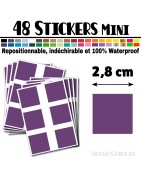 48 Carrés 2,8 cm - Stickers mini gommettes