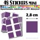 48 Carrés 2,8 cm - Stickers mini gommettes