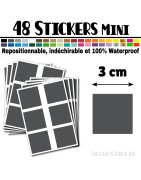 48 Carrés 3 cm - Stickers mini gommettes