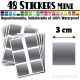48 Carrés 3 cm - Stickers mini gommettes