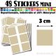 48 Carrés 3 cm - Stickers mini gommettes
