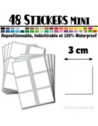 48 Carrés 3 cm - Stickers mini gommettes