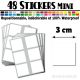 48 Carrés 3 cm - Stickers mini gommettes