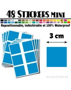 48 Carrés 3 cm - Stickers mini gommettes