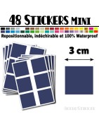48 Carrés 3 cm - Stickers mini gommettes