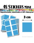 48 Carrés 3 cm - Stickers mini gommettes
