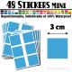 48 Carrés 3 cm - Stickers mini gommettes